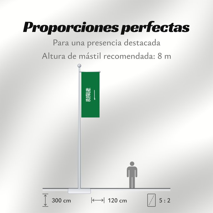 Proporciones de la bandera: Civil Ensign of Saudi Arabia  obverse	Saudi Arabia	Arabie saoudite	Arabia Saudita	Saudi-Arabien