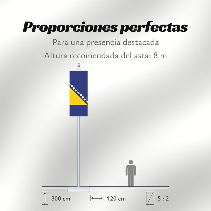 Proporciones de la bandera: Bosnia and Herzegovina	Bosnie-Herzégovine	Bosnia y Herzegovina	Bosnien und Herzegowina	Bosnia-Erzegovina	Bosnië en Herzegovina	Bośni i Hercegowiny	علم البوسنة والهرسك	Bosne i Hercegovine	Bosny a Hercegoviny	Боснꙑ ꙁнамѧ / Ⰱⱁⱄⱀⱏⰺ ⰸⱀⰰⰿⱔ	Bosnien-Hercegovinas	