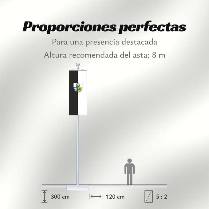 Proporciones de la bandera: Mühlhausen (Nördliches Baden-Württemberg)