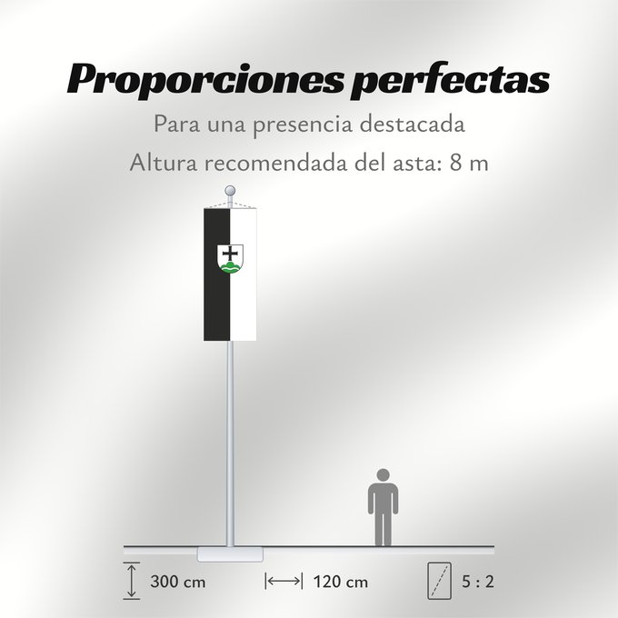 Proporciones de la bandera: Achberg (Württembergisches Allgäu Oberschwaben)