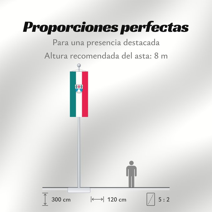 Proporciones de la bandera: Garching b.München, St (Münchener Umland)