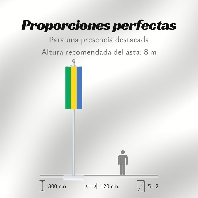 Proporciones de la bandera: Gabon	Gabón	Gabun	Gabão	علم جمهوريةالغابون	Banniel Gabon	Gabons	Gabono	Gabongo bandera	پرچم گابن	Drapél du Gabon	Dalapo ya Ngabu	Bɛndɛ́lɛ ya Gabɔ́	Bendêre tî Gaböon