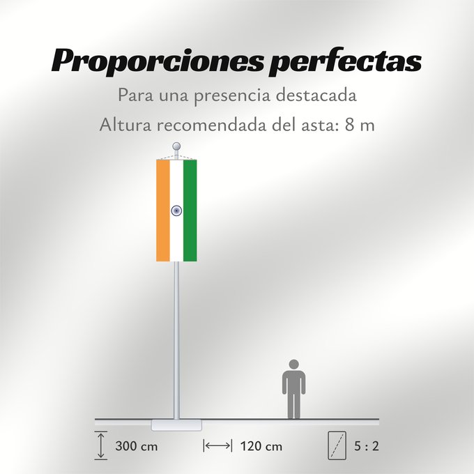 Proporciones de la bandera: India Inde Indien