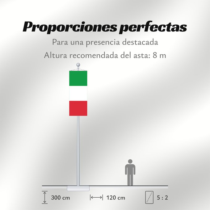 Proporciones de la bandera: Italy Italie Italia Italien