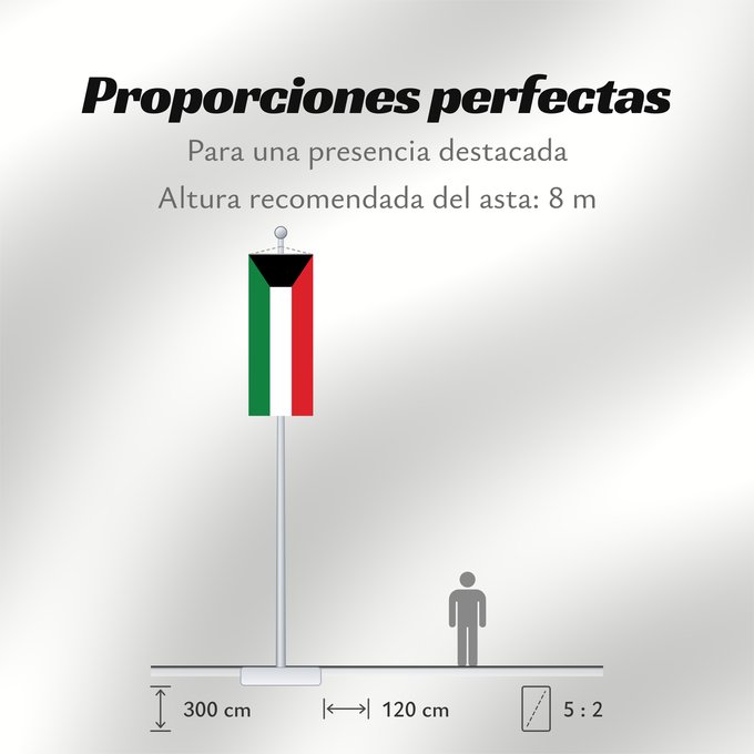 Proporciones de la bandera: Kuwait Koweït Kuwaitlabel QS Les