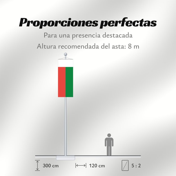 Proporciones de la bandera: Madagascar	Madagaskar