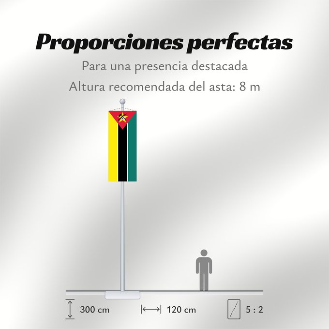 Proporciones de la bandera: Mozambique Mosambik Mozambico Moçambique علم موزمبيق Mozambiko Mozambikas Republikas Sainan i Maozambika Флаг Мозамбика Mozambika Musaanbiiq Moçambiques Msumbiji
