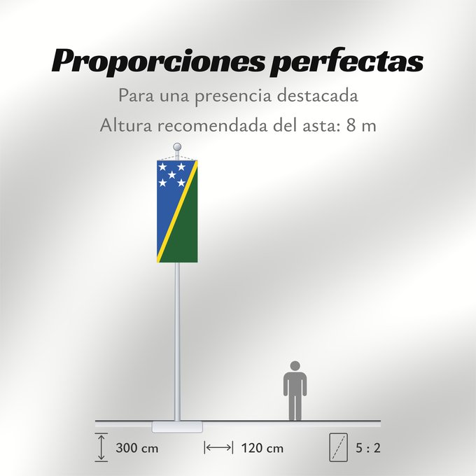 Proporciones de la bandera: Solomon Islands îles Salomon Islas Salomón Salomonen Isole Salomone Salomonseilanden Ynysoedd Solomon Oileán Sholamón Brattagh ny h-Ellanyn Holomon Ynysow Salamon The Solomon Islands Salomonovih otokih