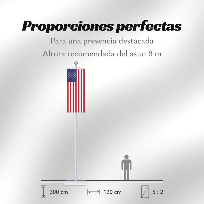 Proporciones de la bandera: United States États-Unis Estados Unidos Vereinigte Staaten von Amerika Stati Uniti