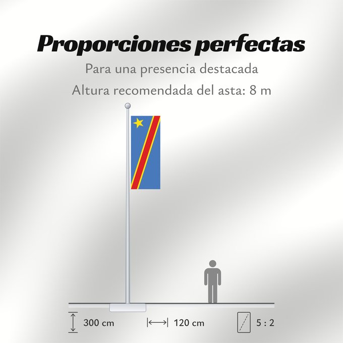 Proporciones de la bandera: Democratic Republic of the Congo	The national flag of the Democratic Republic of the Congo	La République démocratique du Congo	Rep. Dem. del Congo	Demokratischen Republik Kongo	Repubblica Democratica del Congo	Democratische Republiek Congo	علم جمهورية الك