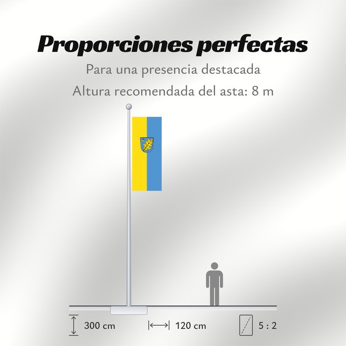 Proporciones de la bandera: Aystetten (Bayerisch-Schwaben)