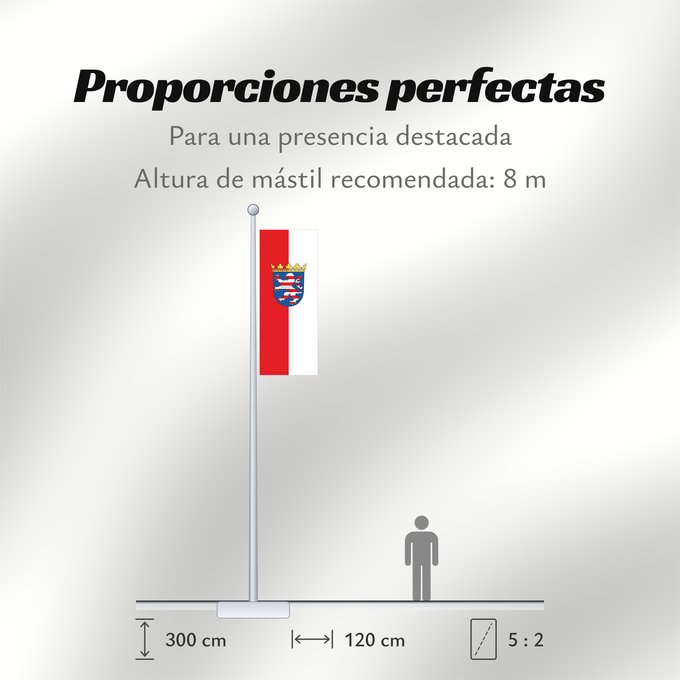 Proporciones de la bandera: Hesse	Hessen	Assia