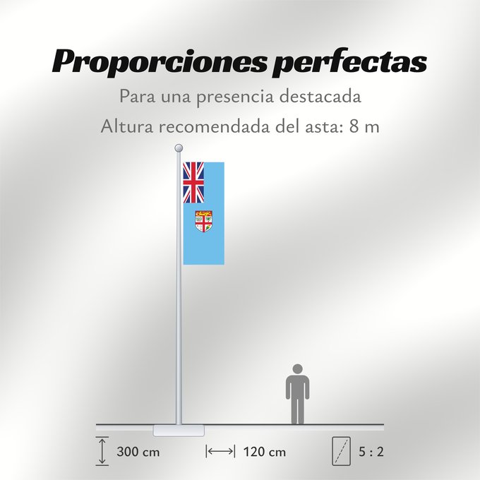 Proporciones de la bandera: Fiji	Fidji	Fiyi	Fidschi
