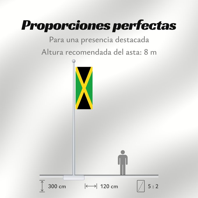 Proporciones de la bandera: Jamaica Jamaïque Jamaika Giamaica Флаг Ямайки Jamajke Прапор Ямайки