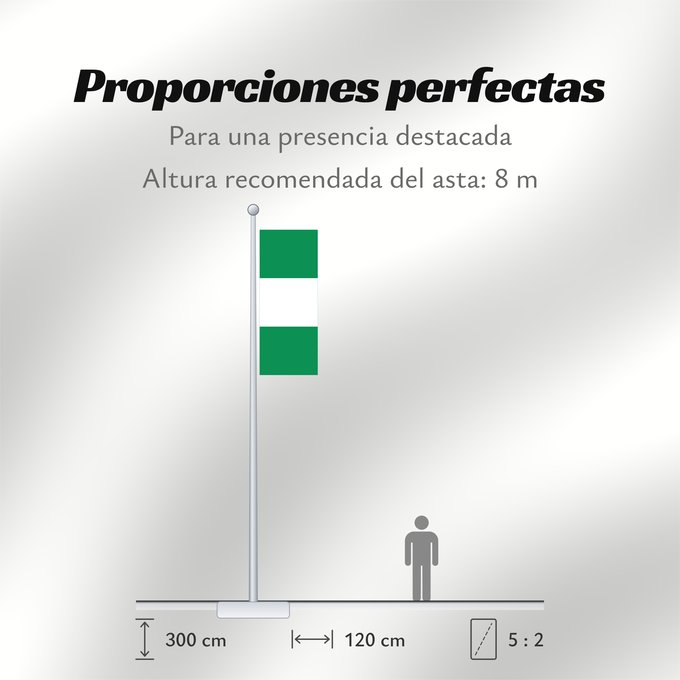 Proporciones de la bandera: Nigeria	Nigéria	علم نيجيريا	Niĝerio	Okoloto nke Naigeria	Nijeri	Nigerije	Државна застава Нигерије	Àsìá ilẹ́ Naijiria