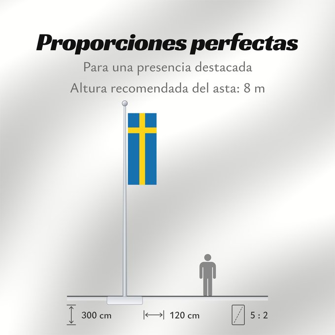 Proporciones de la bandera: Sweden	Suède	Suecia	Schweden	Svezia