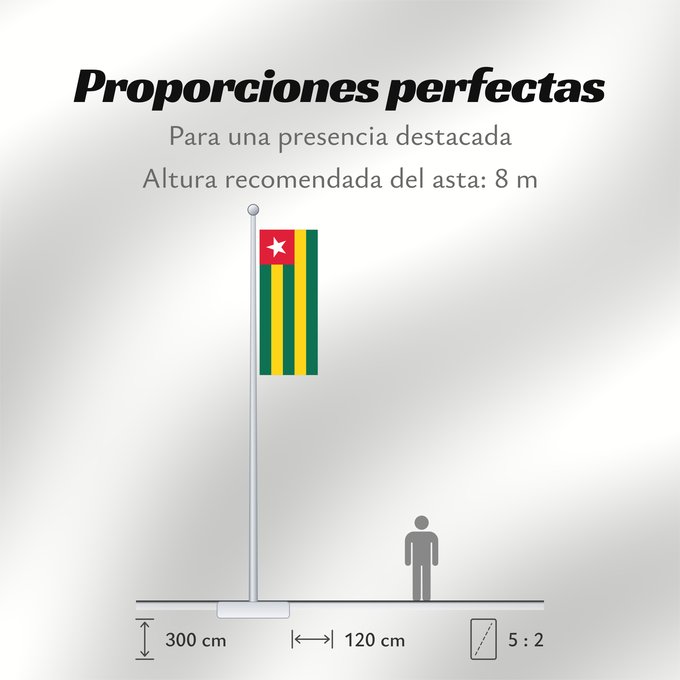 Proporciones de la bandera: Togo Vo Togo علم توغو Banniel Togo Togolando Togo lipp Togi Tògo Toge