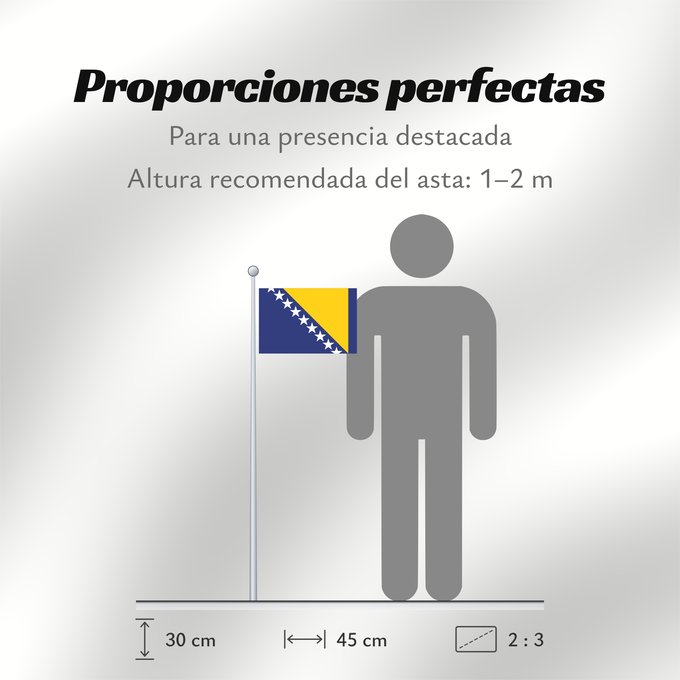 Proporciones de la bandera: Bosnia and Herzegovina Bosnie-Herzégovine Bosnia y Herzegovina Bosnien und Herzegowina Bosnia-Erzegovina Bosnië en Herzegovina Bośni i Hercegowiny علم البوسنة والهرسك Bosne i Hercegovine Bosny a Hercegoviny Боснꙑ ꙁнамѧ / Ⰱⱁⱄⱀⱏⰺ ⰸⱀⰰⰿⱔ Bosnien-Hercegovinas