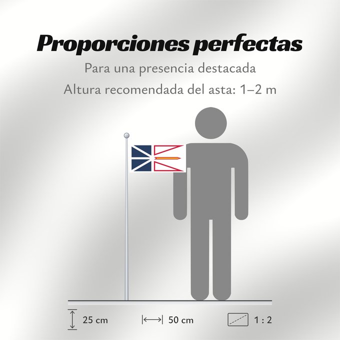 Proporciones de la bandera: Newfoundland and Labrador Terre-Neuve-et-Labrador Terranova y Labrador Neufundland und Labrador Terranova Banniel Douar-Nevez ha Labrador