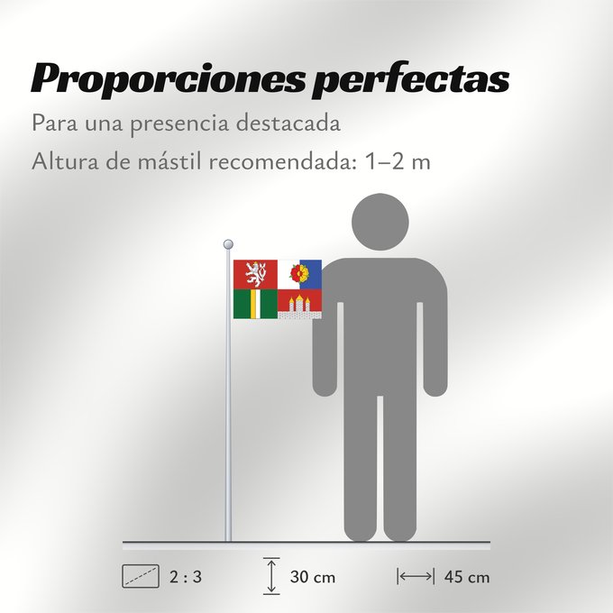 Proporciones de la bandera: South Bohemian Region	Région de Bohême du Sud	Südböhmische Region