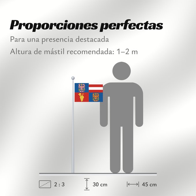 Proporciones de la bandera: South Moravian Region	Région de Moravie du Sud)	Región de Moravia Meridional	Südmährische Region	Moravia meridionale	Jihomoravského kraje