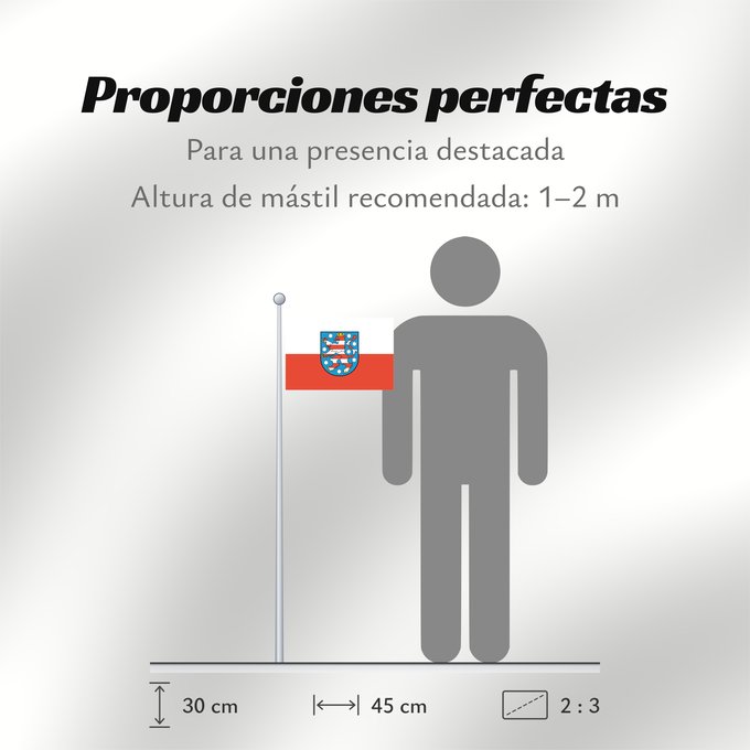 Proporciones de la bandera: Thuringia	Thuringe	Turingia	Thüringen