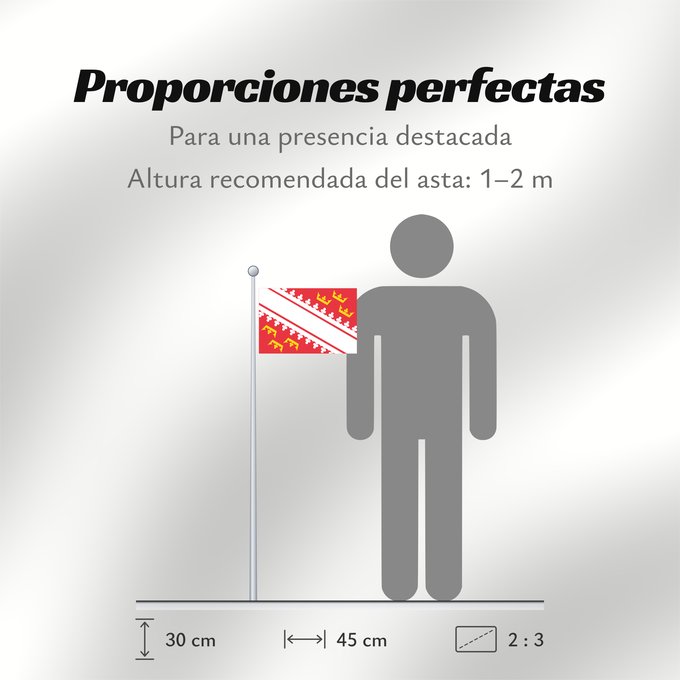 Proporciones de la bandera: Alsace	L’Alsace	Alsacia	Französischen Region Elsass	Alsazia