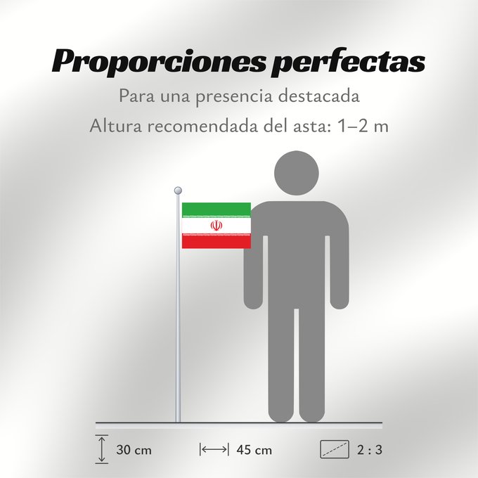 Proporciones de la bandera: Iran	Irán