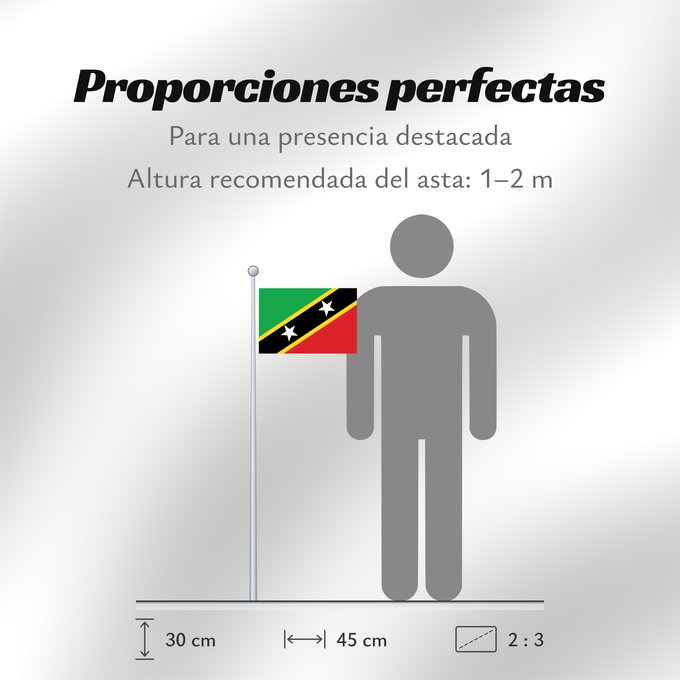 Proporciones de la bandera: Saint Kitts and Nevis	Saint-Christophe-et-Niévès	San Cristóbal y Nieves	St. Kitts und Nevis	Saint Kitts e Nevis	Saint Kitts a Nevis	Shan Críostóir-Nimheas	Sen Kitts ha Nevis	Флаг Сент-Китса и Невиса	Saunt Kitts an Nevis	Saint Kittsa in Nevisa