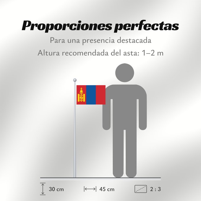 Proporciones de la bandera: Mongolia Mongolie Mongolei علم منغوليا མོང་གོལ། དར་ཆ། Mūng-gū guók-gì Mongoolia lipp Mùng-kú-koet khì Моңғолия байрағы 몽골의 국기 Моңголстан туусу Знаме на Монголија .mw-parser-output Флаг Монголии Парчами Муғулистон Монголия байдаги Монголия байрагы Моңғул