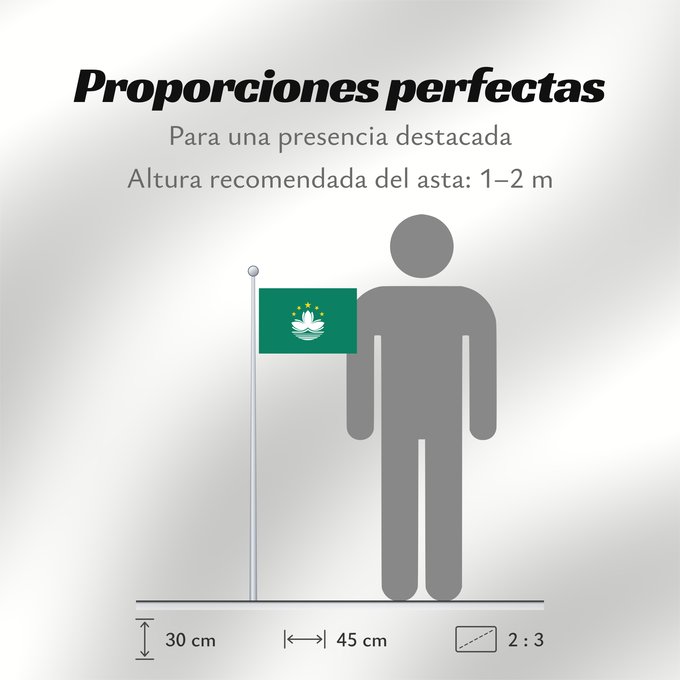 Proporciones de la bandera: Macau Macao Região Administrativa Especial de Macau 澳門特別行政區區旗 / Ó̤-muòng Dĕk-biék Hèng-céng-kṳ̆ kṳ̆-gì Macaa 澳門特別行政區區旗 澳門特別行政區區旗 / Àu-mûn Thi̍t-phe̍t Hàng-tsṳn-khî khî-khì マカオの旗 Aumın 마카오의 旗 / 마카오의 기 澳門特別行政區之區旗 Флаг Макао Makao ئاۋمېن بايرىقى Прапор А