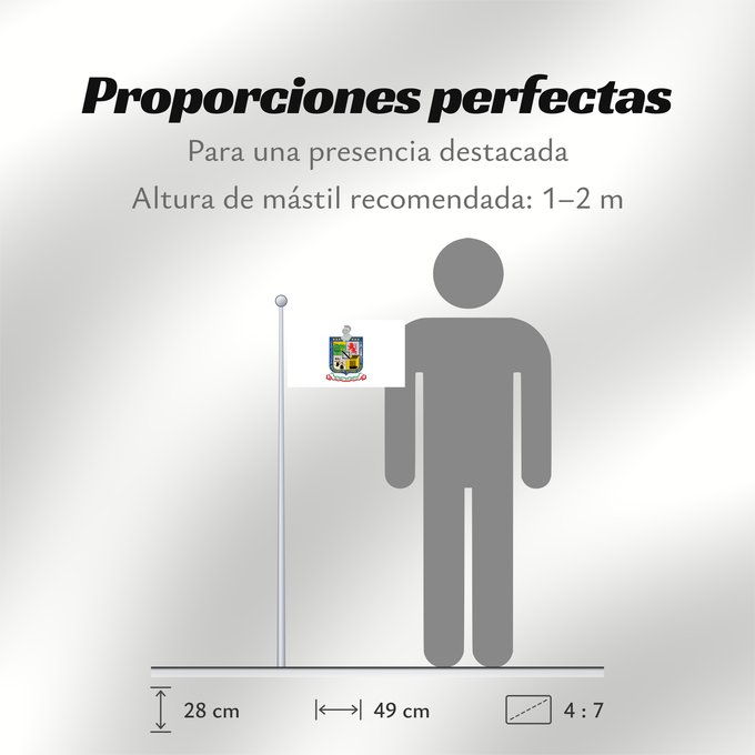 Proporciones de la bandera: Nuevo Leon	Nuevo León