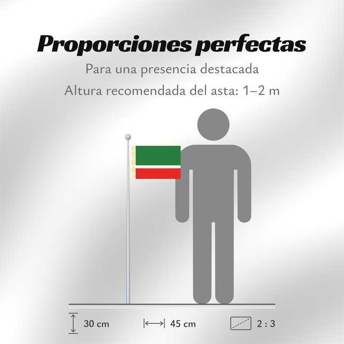 Proporciones de la bandera: Chechen Republic	Chechenia	Tschetschenische	Cecenia	Байракх Нохчийн Республикан	Флаг Чеченской Республики	Парчами Ҷумҳурии Чеченистон	Стяг Чеченської Республіки Російської Федерації
