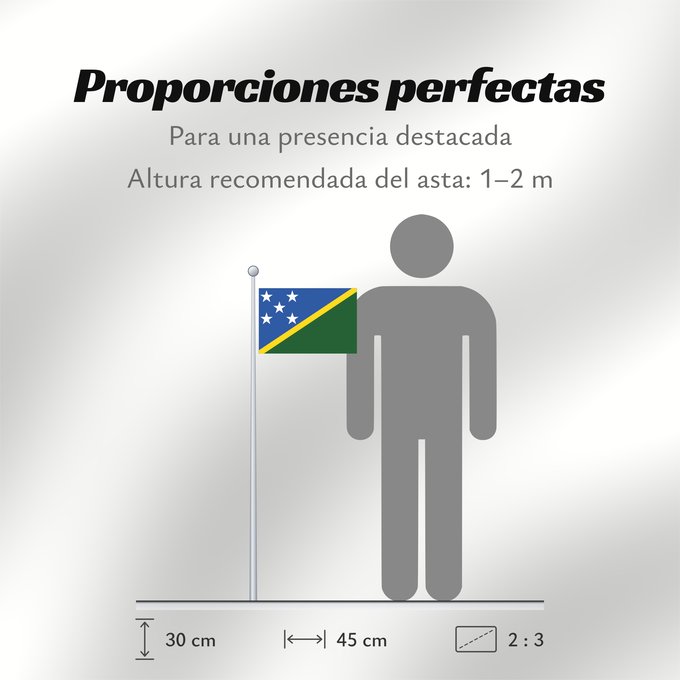 Proporciones de la bandera: Solomon Islands îles Salomon Islas Salomón Salomonen Isole Salomone Salomonseilanden Ynysoedd Solomon Oileán Sholamón Brattagh ny h-Ellanyn Holomon Ynysow Salamon The Solomon Islands Salomonovih otokih