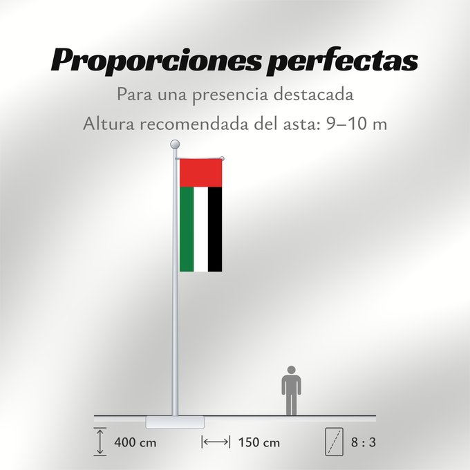Proporciones de la bandera: United Arab Emirates	Émirats arabes unis	Emiratos Árabes Unidos	Vereinigten Arabischen Emirate	Degli Emirati Arabi Uniti	Verenigde Arabische Emiraten	علم الإمارات العربية المتحدة	ܐܬܐ ܕܐܡܝܪܘܬܐ ܥܪܒܝܬܐ ܚܕܝܬܐ	ٴبىيرلاشمىيش ٴاراب امىيرلىيكلارىي بايراعى	Spojenýc
