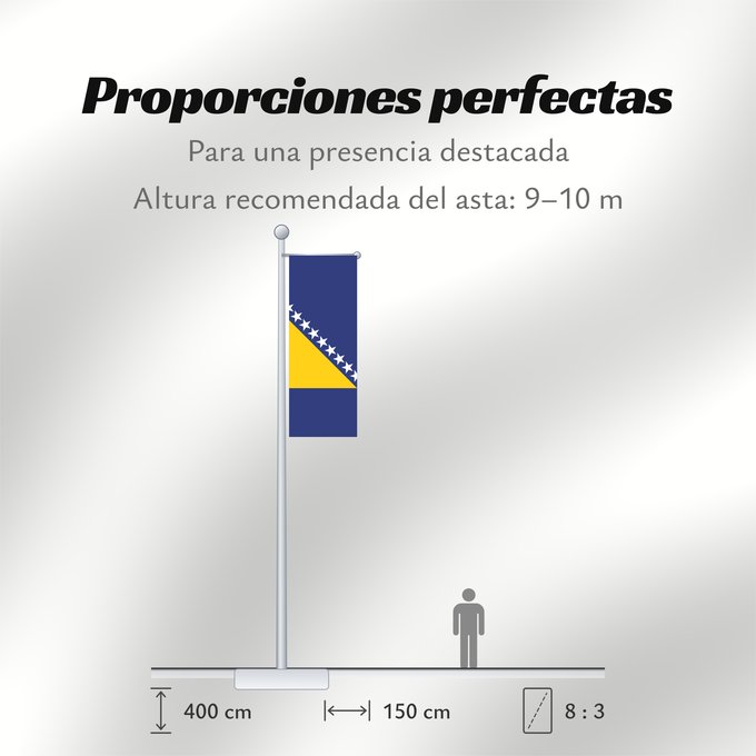 Proporciones de la bandera: Bosnia and Herzegovina Bosnie-Herzégovine Bosnia y Herzegovina Bosnien und Herzegowina Bosnia-Erzegovina Bosnië en Herzegovina Bośni i Hercegowiny علم البوسنة والهرسك Bosne i Hercegovine Bosny a Hercegoviny Боснꙑ ꙁнамѧ / Ⰱⱁⱄⱀⱏⰺ ⰸⱀⰰⰿⱔ Bosnien-Hercegovinas