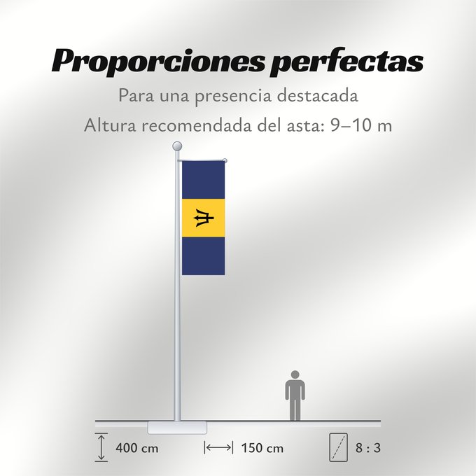 Proporciones de la bandera: Barbados Barbade Barbado Barbadoksen Ala Barbadosê Флаг Барбадоса Barbadosa