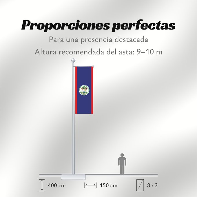 Proporciones de la bandera: Belize	Belice	Banniel Belize	Belizen	Belizae	Флаг Белиза	Belizeja	Belizes	Quốc kỳ Belize