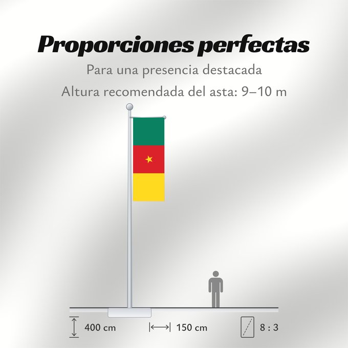 Proporciones de la bandera: Cameroon Cameroun Camerún Kamerun Camerun ক্যামেরুনের পতাকা। Kamerunu Kameruno پرچم کامرون Fändel vum Kamerun Знаме на Камерун Camerunului Kameruna Kameruns