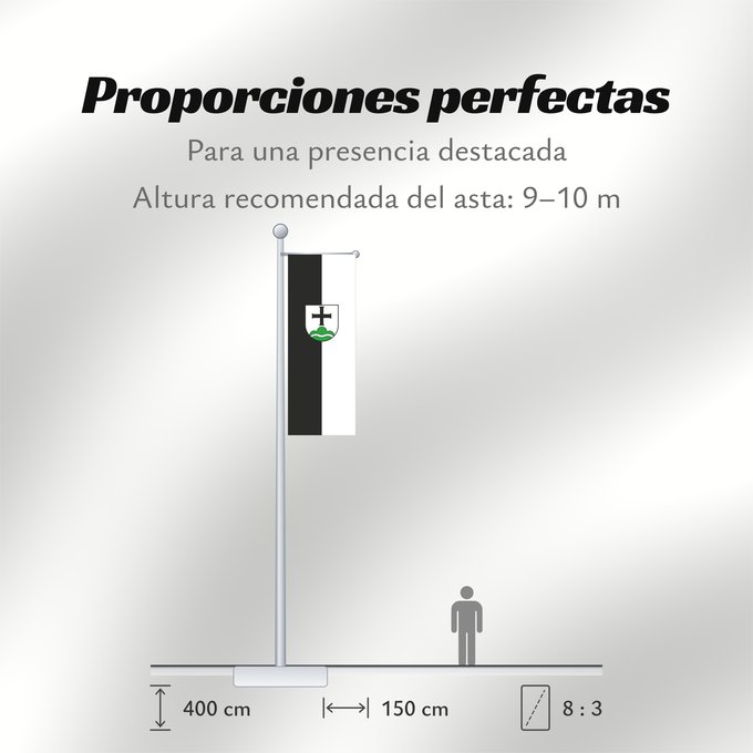 Proporciones de la bandera: Achberg (Württembergisches Allgäu Oberschwaben)