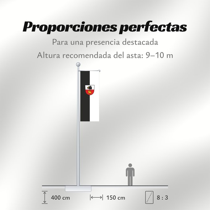 Proporciones de la bandera: Inzigkofen (Württembergisches Allgäu Oberschwaben)