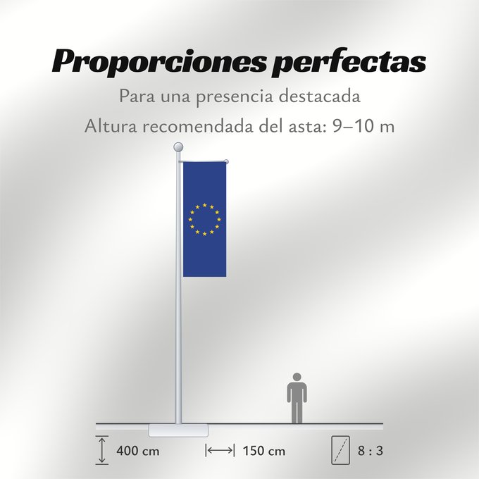 Proporciones de la bandera: Europe	Europe is the flag and emblem of the European Union  EU  and Council of Europe  CoE	Européen est le symbole non seulement de l’Union européenne	La Unión Europea consta de doce estrellas amarillas sobre fondo azul	Die Europaflagge besteht aus einem 