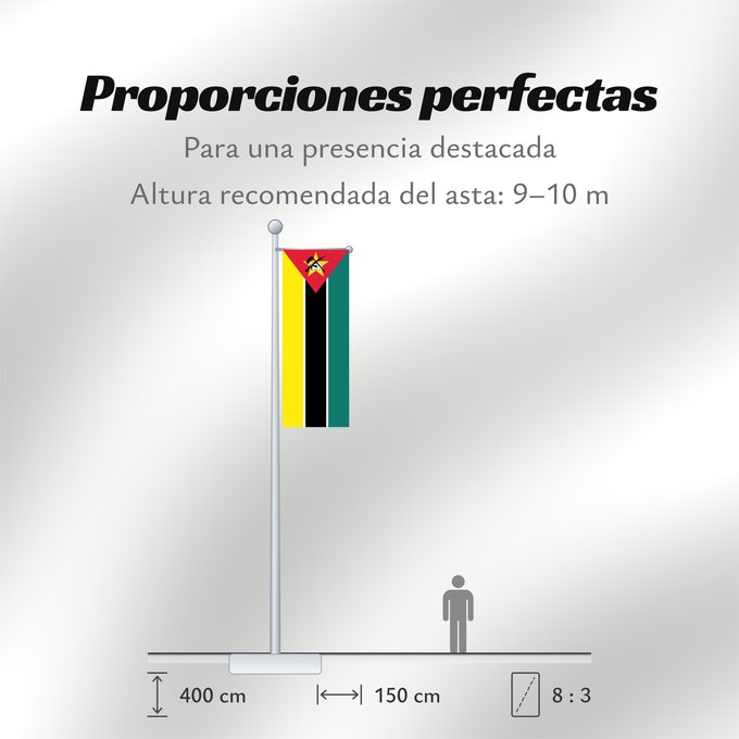 Proporciones de la bandera: Mozambique Mosambik Mozambico Moçambique علم موزمبيق Mozambiko Mozambikas Republikas Sainan i Maozambika Флаг Мозамбика Mozambika Musaanbiiq Moçambiques Msumbiji