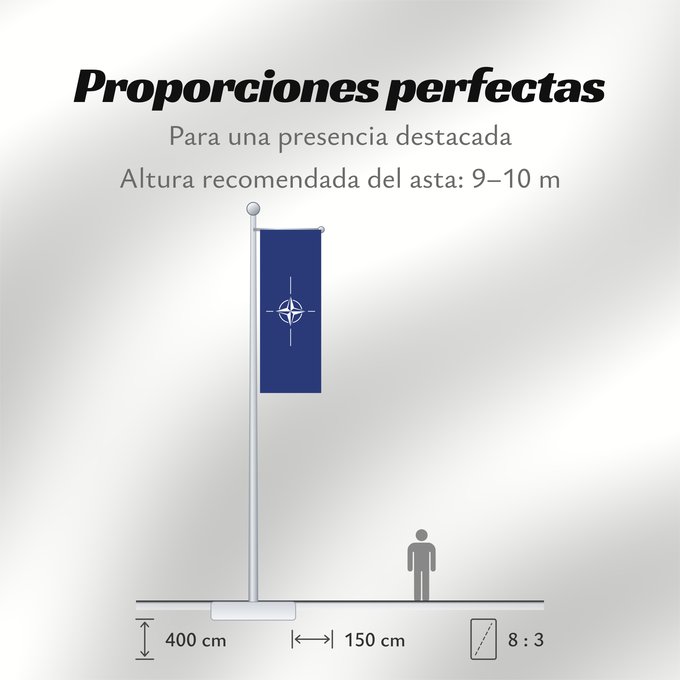 Proporciones de la bandera: NATO North Atlantic Treaty Organization NATO L Organisation du traité de l Atlantique nord OTAN Organización del Tratado del Atlántico Norte OTAN Organizazione/ North Atlantic Starts Treaty Dell Organizzazione del Trattato dell Atlantico del Nord NATO