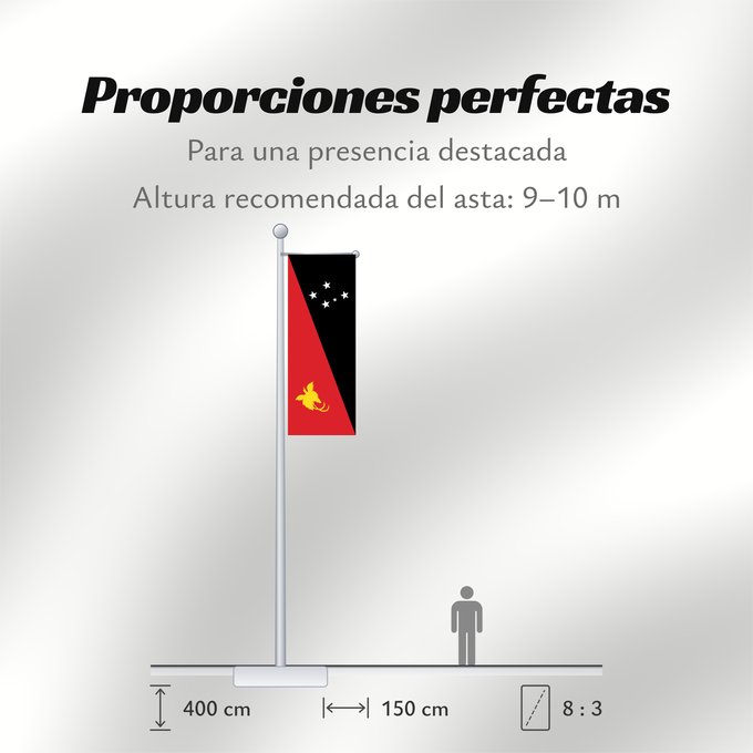 Proporciones de la bandera: Papua New Guinea	Papua New GuineaColours Pantone 186 C for red and 116 C for yellow	Papouasie-Nouvelle-Guinée	Papúa Nueva Guinea	Papua-Neuguineas	Papua Nuova Guinea	Papoea-Nieuw-Guinea	Papua-Nova Guiné	Papui-Nowej Gwinei	علم بابوا غينيا الجديدة	পাপুয়া নি