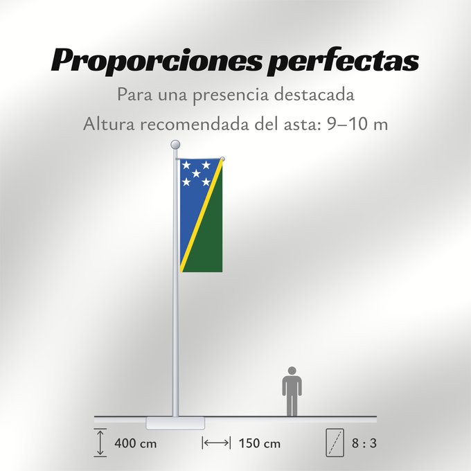 Proporciones de la bandera: Solomon Islands îles Salomon Islas Salomón Salomonen Isole Salomone Salomonseilanden Ynysoedd Solomon Oileán Sholamón Brattagh ny h-Ellanyn Holomon Ynysow Salamon The Solomon Islands Salomonovih otokih