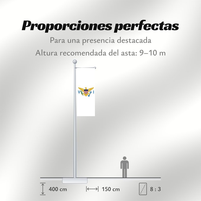 Proporciones de la bandera: United States Virgin Islands Virgin Islands, U.S. îles Vierges américaines Islas Vírgenes de los Estados Unidos Amerikanischen Jungferninseln Isole Vergini statunitensi Amerikaanse Maagdeneilanden Wysp Dziewiczych Stanów Zjednoczonych Amerikanske Jomfruøe