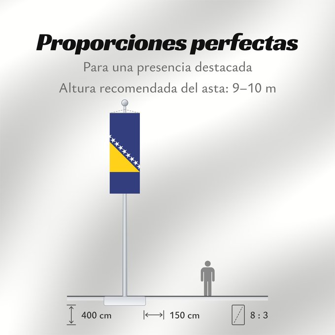 Proporciones de la bandera: Bosnia and Herzegovina	Bosnie-Herzégovine	Bosnia y Herzegovina	Bosnien und Herzegowina	Bosnia-Erzegovina	Bosnië en Herzegovina	Bośni i Hercegowiny	علم البوسنة والهرسك	Bosne i Hercegovine	Bosny a Hercegoviny	Боснꙑ ꙁнамѧ / Ⰱⱁⱄⱀⱏⰺ ⰸⱀⰰⰿⱔ	Bosnien-Hercegovinas	