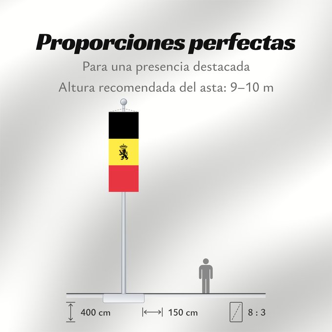 Proporciones de la bandera: Belgium civil Belgium Belgique Bélgica Belgien Belgio