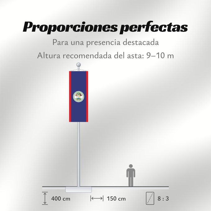 Proporciones de la bandera: Belize Belice Banniel Belize Belizen Belizae Флаг Белиза Belizeja Belizes Quốc kỳ Belize